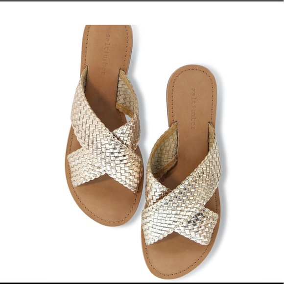 Dani Handwoven X-Band Slide in Gold - Picture 1 of 3